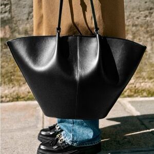 Sezane Black Mara Tote Pristine Condition